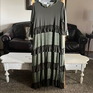 Elegant Green Lace Zadie B’s Women's Dress Large